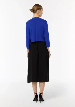 Verkürzte Strickjacke mit Pointelle-Details am Rücken