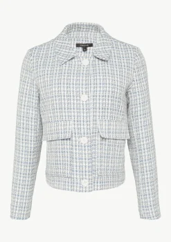 Verkürzte Tweed-Jacke mit aufgesetzten Taschen