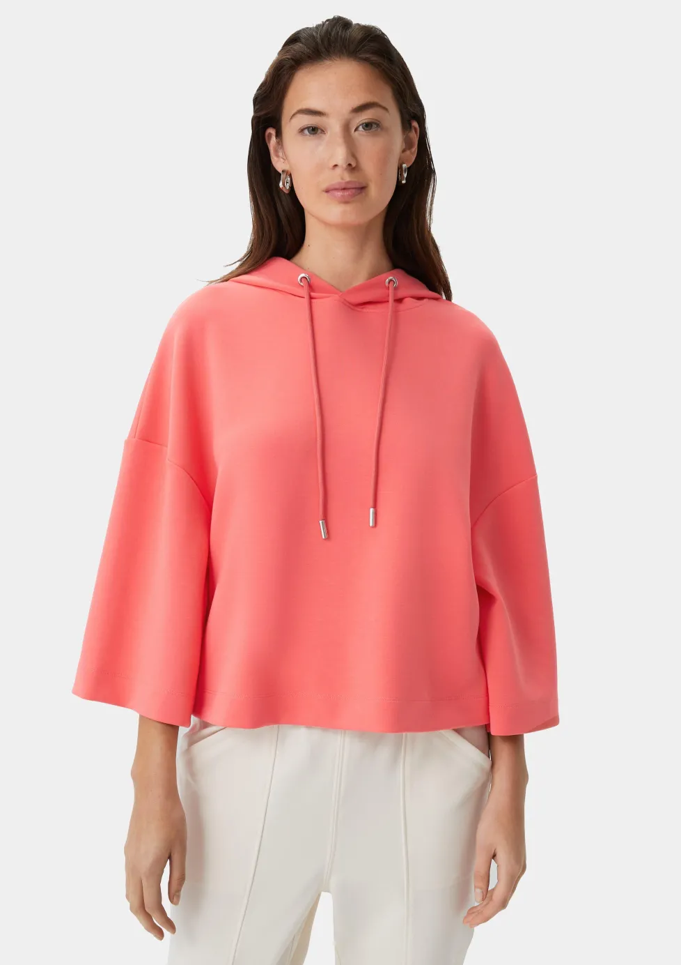 Verkürztes Sweatshirt mit Kapuze