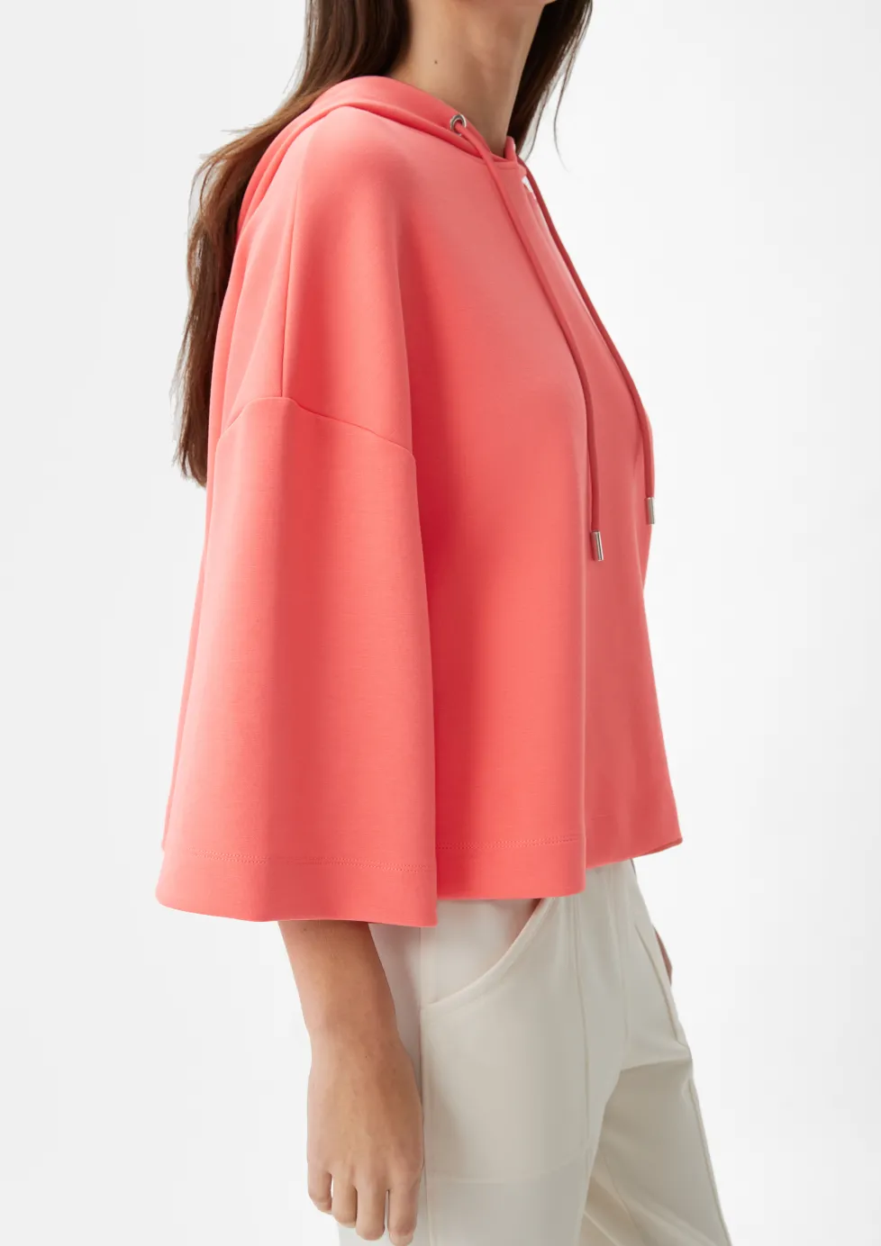 Verkürztes Sweatshirt mit Kapuze