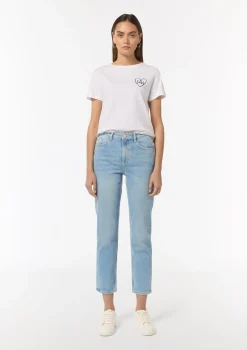 Verwaschene Jeans mit Straight Leg