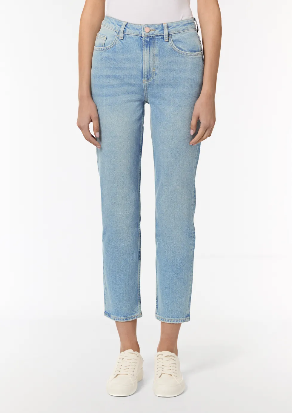 Verwaschene Jeans mit Straight Leg