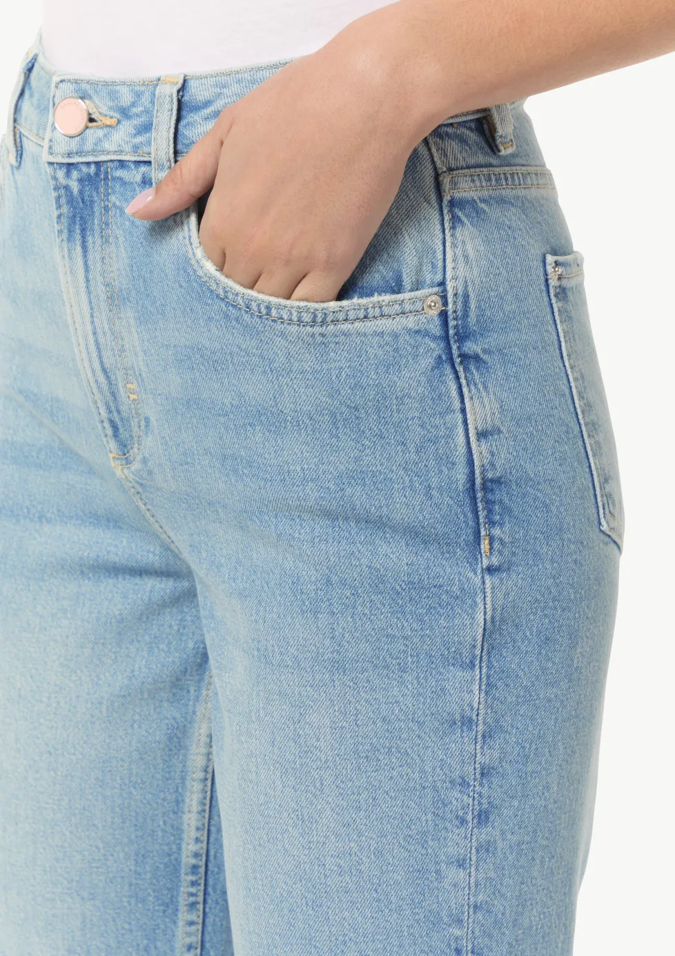 Verwaschene Jeans mit Straight Leg