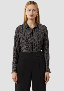 Viskose-Bluse mit All-over-Print