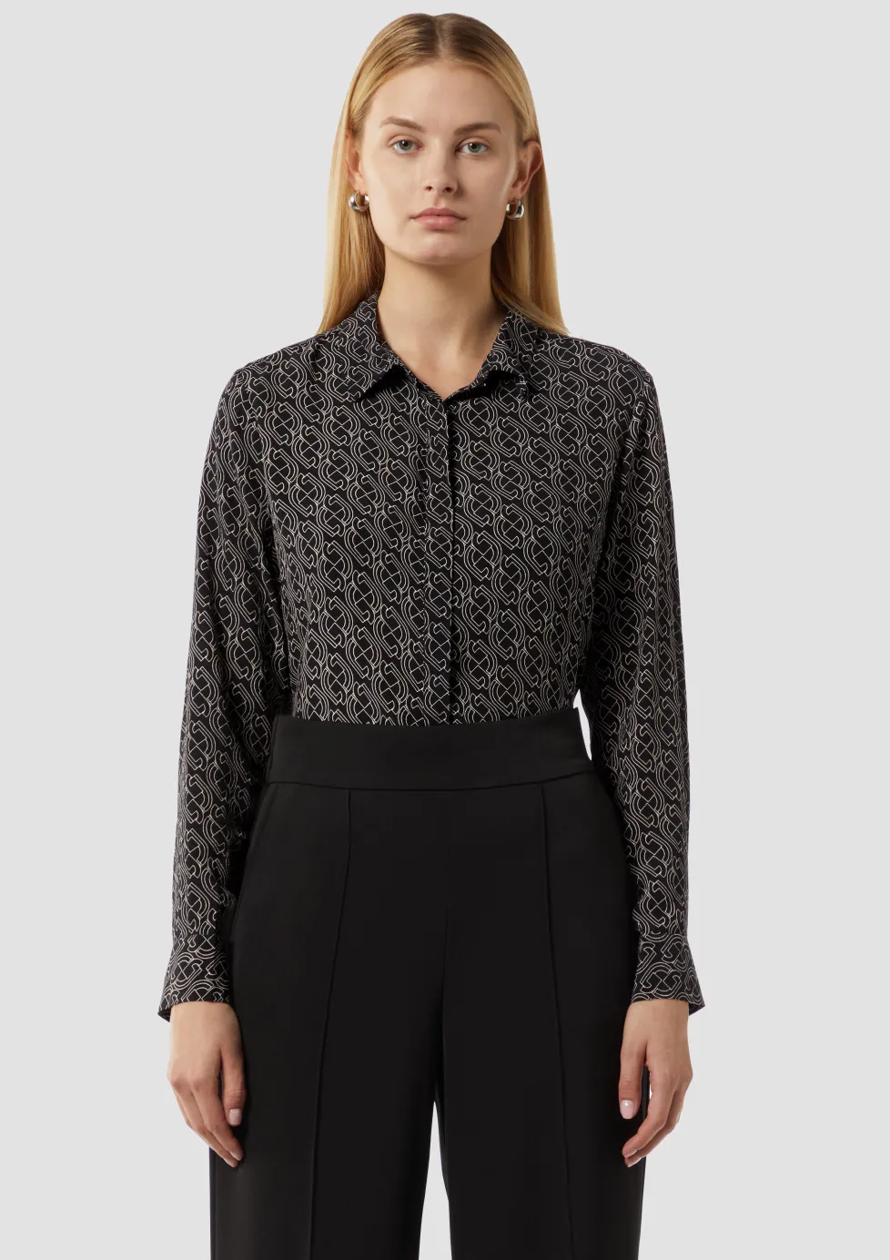 Viskose-Bluse mit All-over-Print