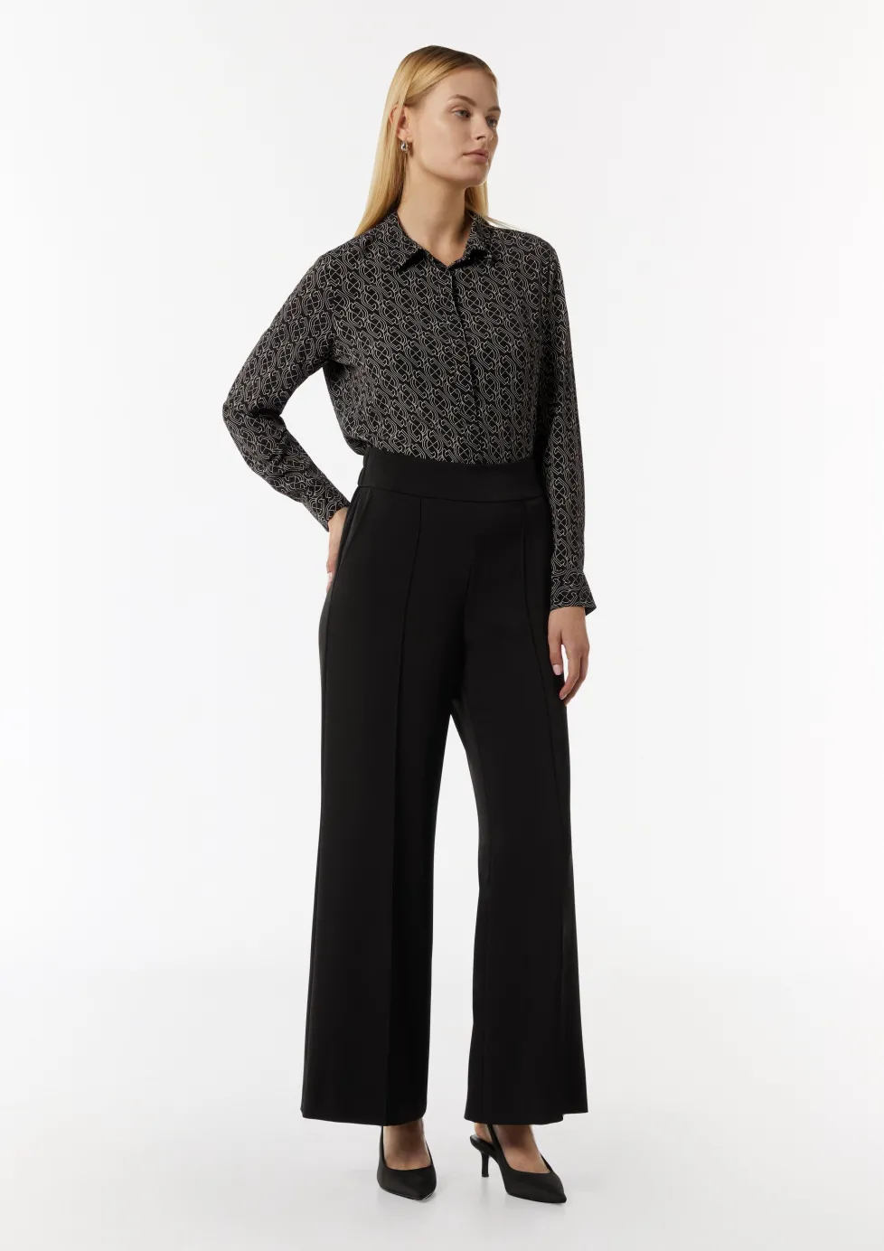 Viskose-Bluse mit All-over-Print