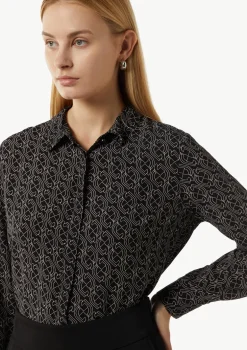 Viskose-Bluse mit All-over-Print