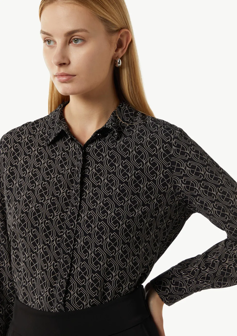 Viskose-Bluse mit All-over-Print