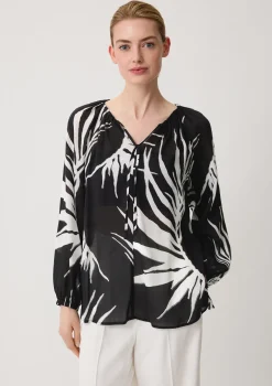 Viskosebluse mit All-over-Print