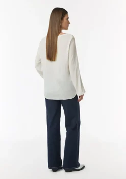 Viskose-Bluse mit Bindedetail am Ausschnitt