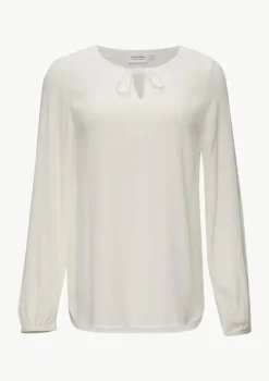 Viskose-Bluse mit Bindedetail am Ausschnitt