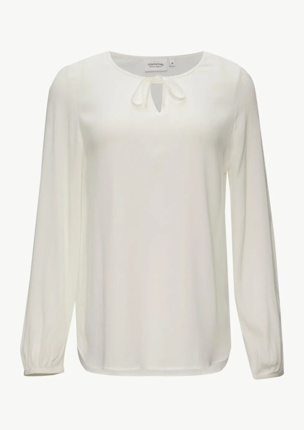 Viskose-Bluse mit Bindedetail am Ausschnitt