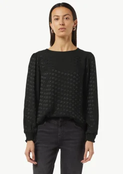 Viskosebluse mit Hahnentrittmuster