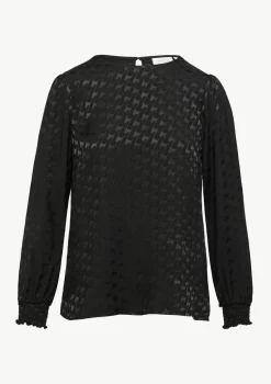 Viskosebluse mit Hahnentrittmuster