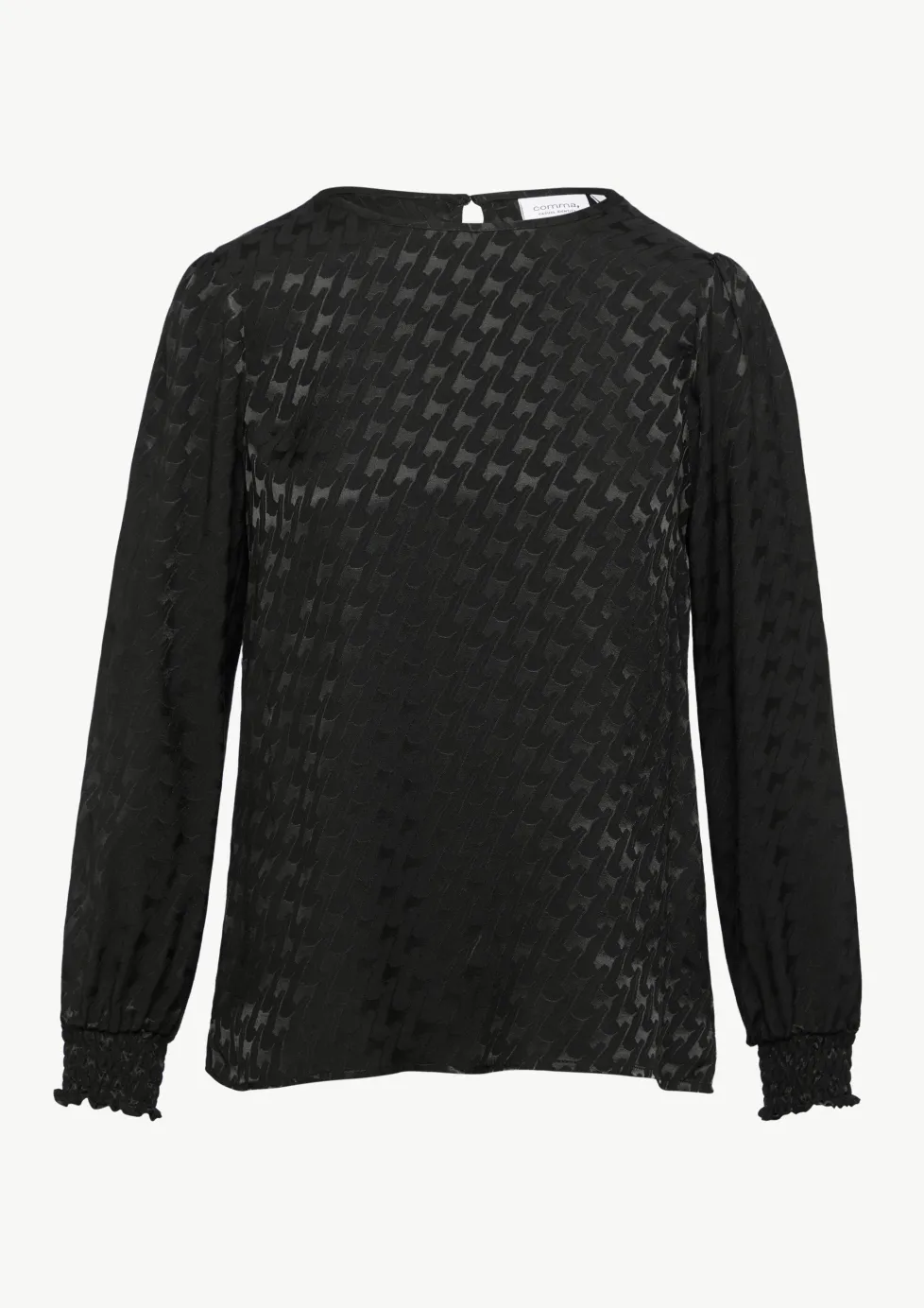 Viskosebluse mit Hahnentrittmuster