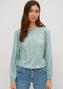 Viskosebluse mit Smok-Details