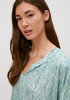 Viskosebluse mit Tunika-Ausschnitt
