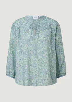 Viskosebluse mit Tunika-Ausschnitt