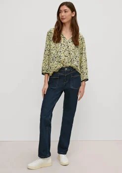 Viskosebluse mit Tunika-Ausschnitt