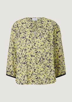 Viskosebluse mit Tunika-Ausschnitt