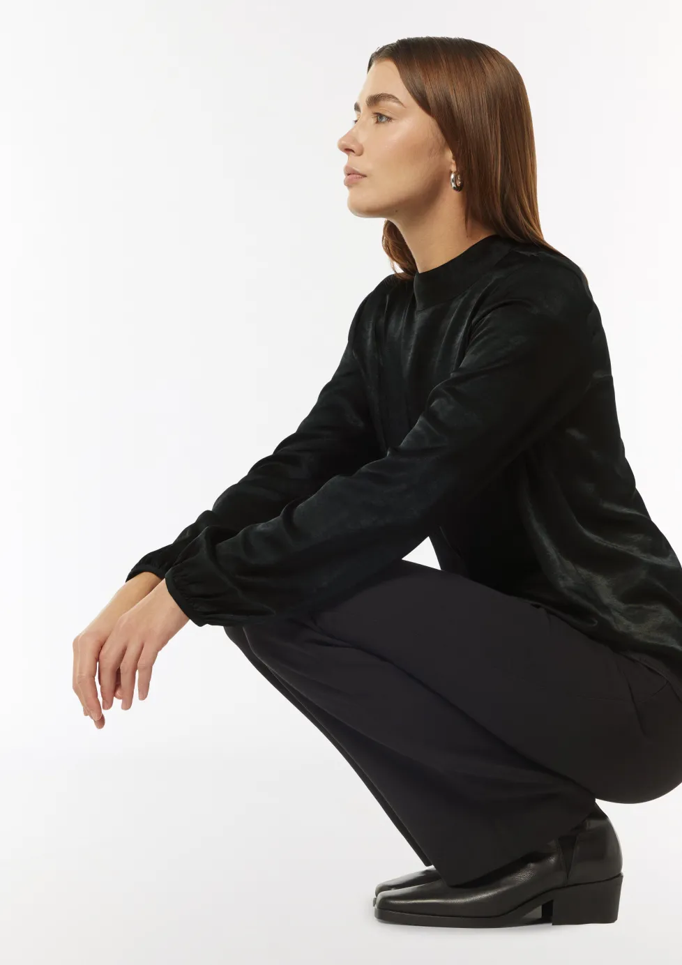 Viskosemix-Bluse mit Bindedetail