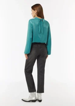 Viskosemix-Bluse mit Bindedetail