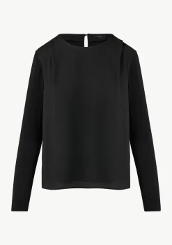 Viskose-Shirt im Fabricmix mit Faltendetail