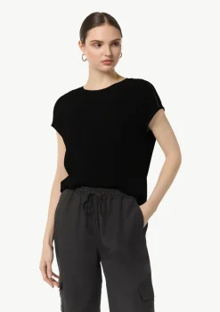 Viskoseshirt mit Logo-Tape-Detail