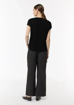 Viskoseshirt mit Logo-Tape-Detail