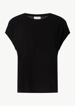 Viskoseshirt mit Logo-Tape-Detail