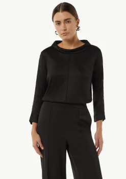 Viskose-Shirt mit Pailletten-Details