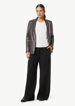 Viskose-Top im Fabricmix mit Faltendetail