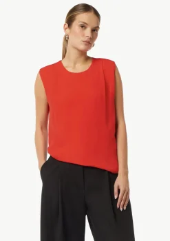 Viskose-Top im Fabricmix mit Faltendetail