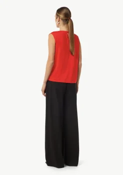 Viskose-Top im Fabricmix mit Faltendetail