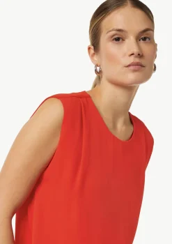 Viskose-Top im Fabricmix mit Faltendetail