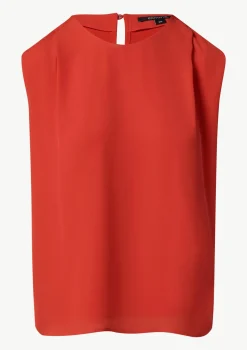 Viskose-Top im Fabricmix mit Faltendetail