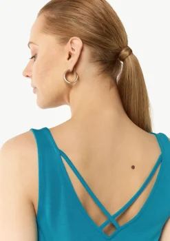 V-Neck-Shirt aus Jersey mit gekreuzten Trägern