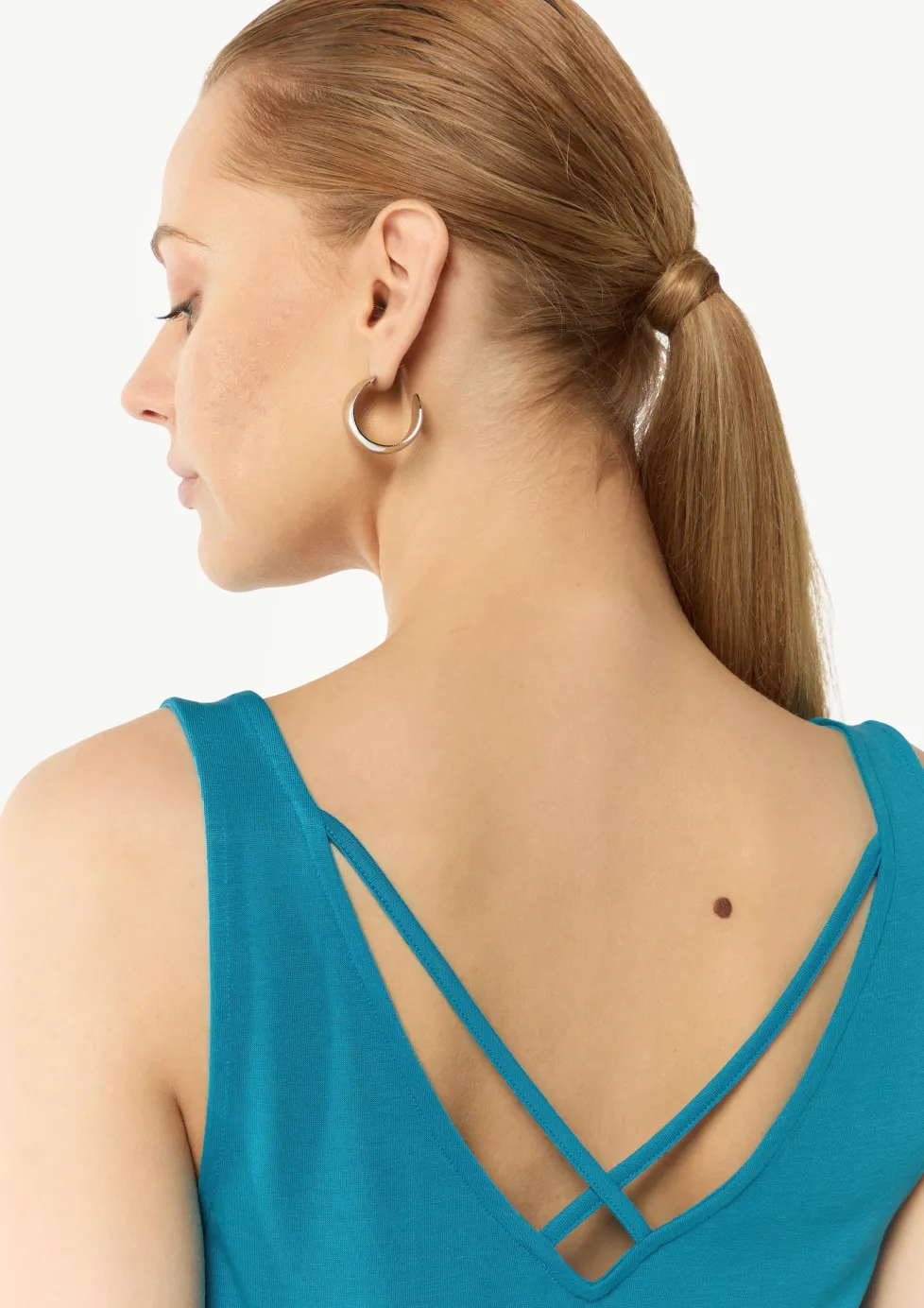 V-Neck-Shirt aus Jersey mit gekreuzten Trägern