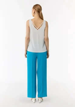 V-Neck-Shirt aus Jersey mit gekreuzten Trägern