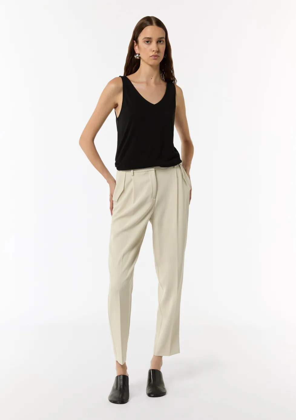 V-Neck-Shirt aus Jersey mit gekreuzten Trägern