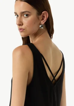 V-Neck-Shirt aus Jersey mit gekreuzten Trägern