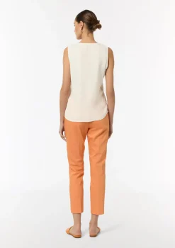 V-Neck-Top aus Crêpe