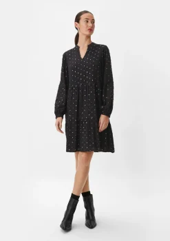 Volantkleid mit Allover-Effektprint