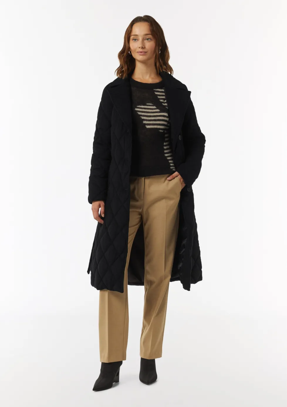 Wattierter Steppmantel aus Wollmix