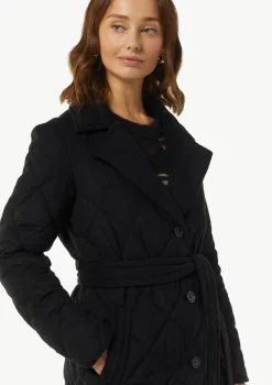 Wattierter Steppmantel aus Wollmix