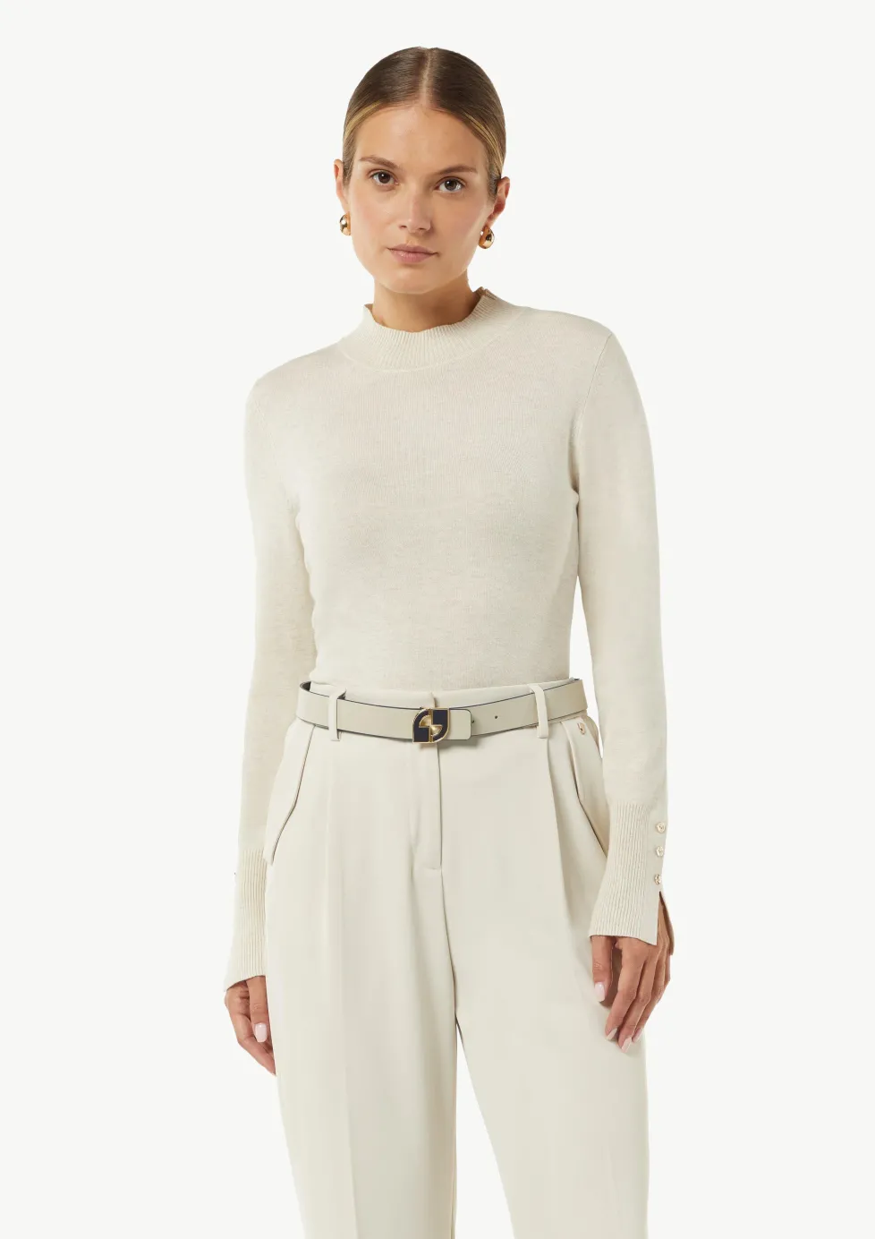 Wendegürtel mit lederbezogener Logoschließe