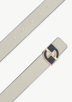 Wendegürtel mit lederbezogener Logoschließe