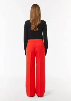 Wide Leg Hose mit Hakenverschluss und Eingrifftaschen