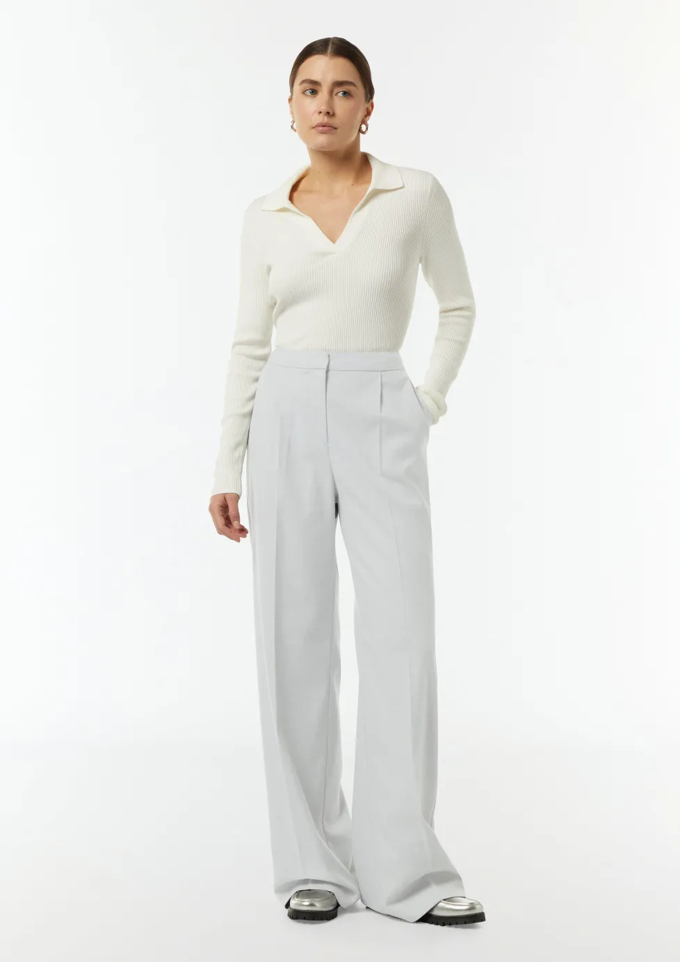 Wide-Leg-Hose aus fließendem Flanell