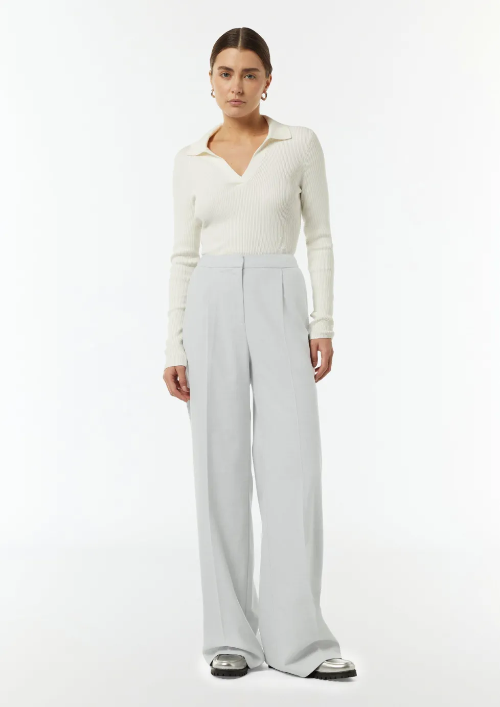 Wide-Leg-Hose aus fließendem Flanell